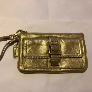 NEW! Gorgeous Coach Gold Wristlet